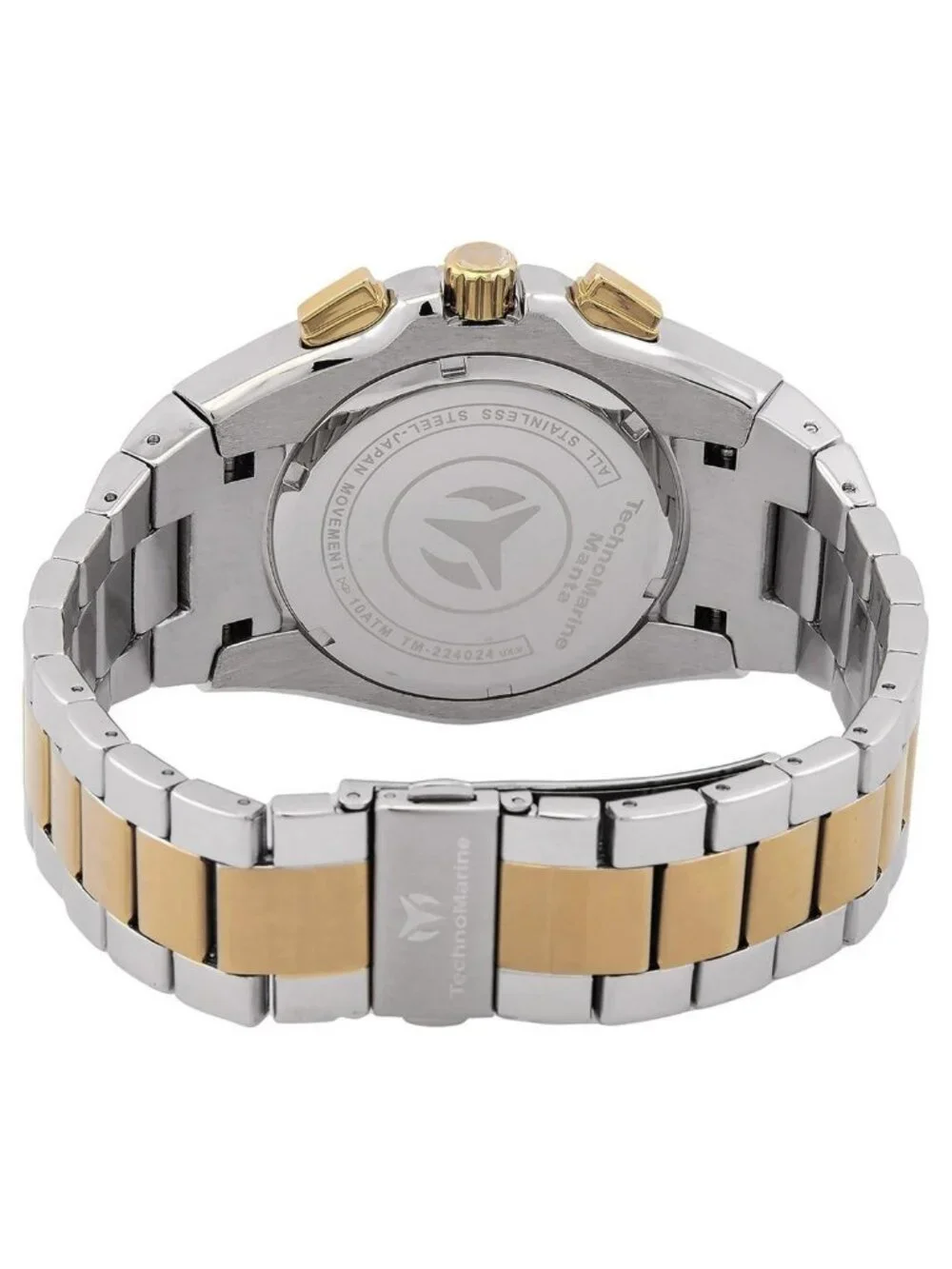 NWT Technomarine Manta Chronograph Quartz Gold Dial Men's Watch